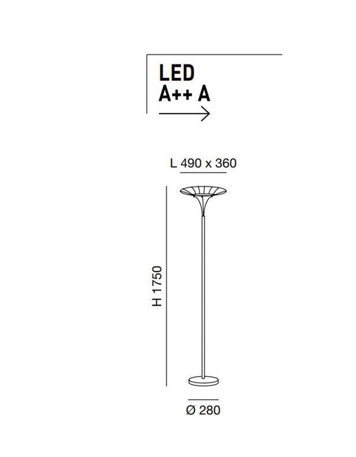 Fabas Luce Vela piantana da salotto Led con varialuce