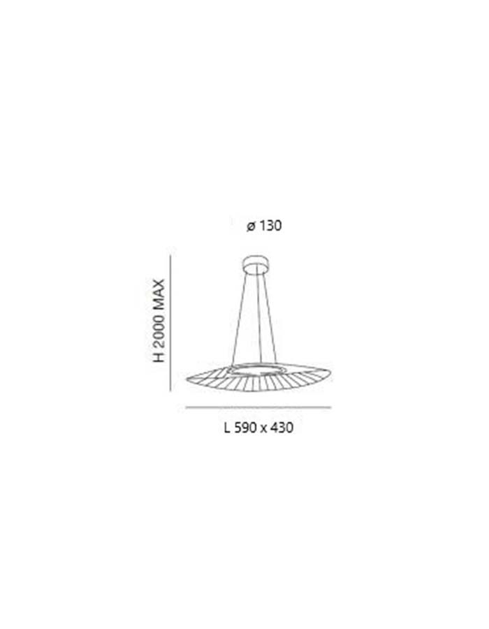 Fabas Luce Vela L.59x43 cm sospensione Led