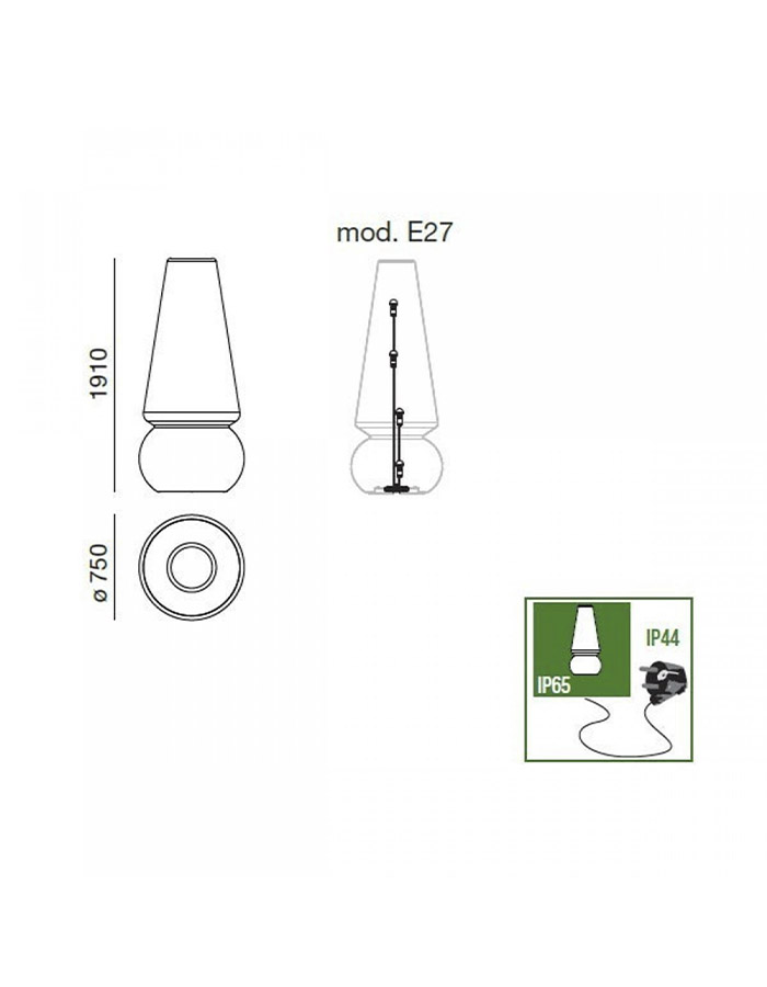 LAMPADA DA TERRA DA GIARDINO LINEA LIGHT MARGE FL65 RGB LED